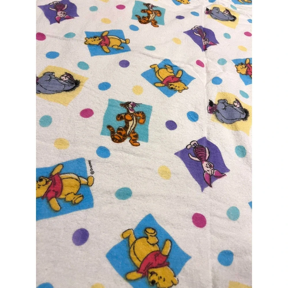Vintage 90s Disney Winnie the Pooh Baby Receiving Blanket Tigger Eeyore Piglet
